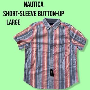 Men’s Nautica Short Sleeve Button-up Shirt Classic Fit / Stretch